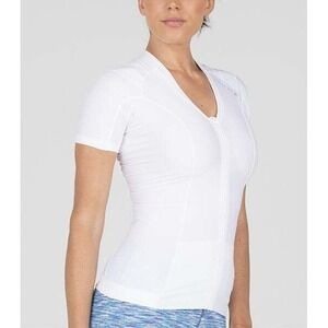 AlignMed Posture Shirt Women XS White Zipper NeuroBand Performance Compression